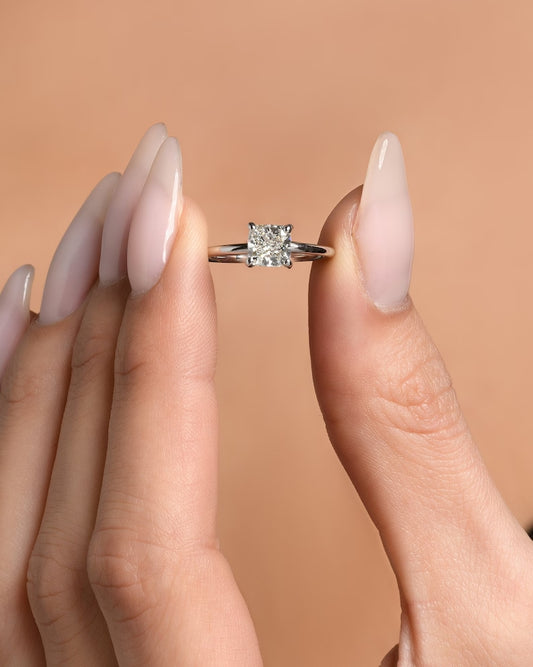 Solitaire Cushion cut 1.00 ct Lab Grown Diamond Ring