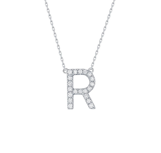 Charm 0.27ct “R” Lab Grown Diamond Pendant