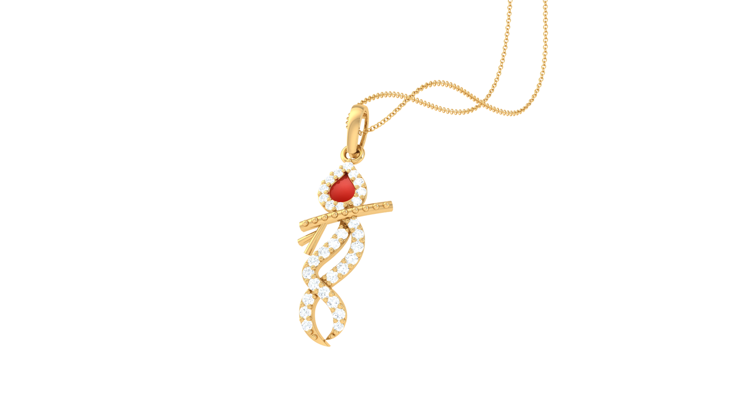 Devotional 0.16 ct Lab Grown Diamond Pendant Without Chain