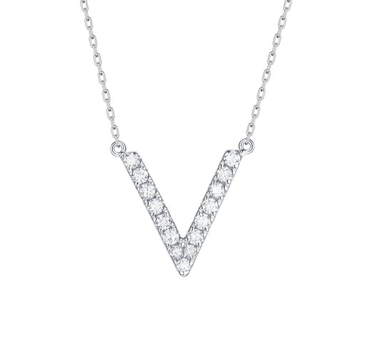 Charm 0.19ct “V” Lab Grown Diamond Pendant