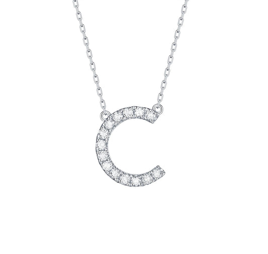 Charm 0.21ct “C” Lab Grown Diamond Pendant