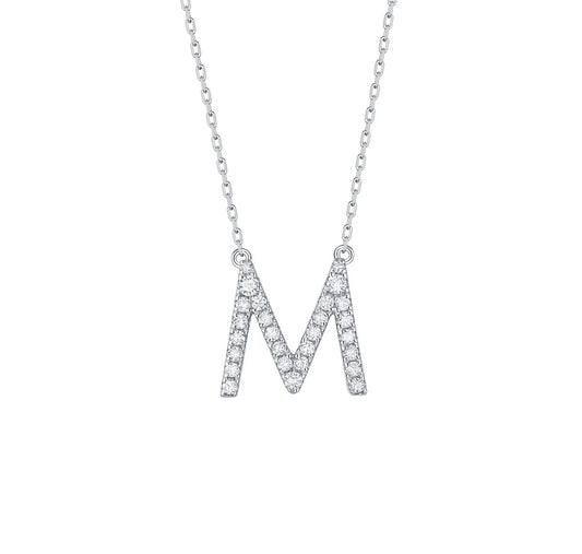 Charm 0.29ct “M” Lab Grown Diamond Pendant