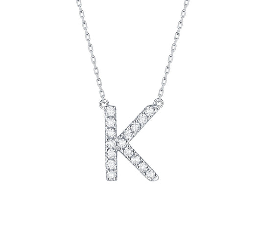 Charm 0.25ct “K” Lab Grown Diamond Pendant