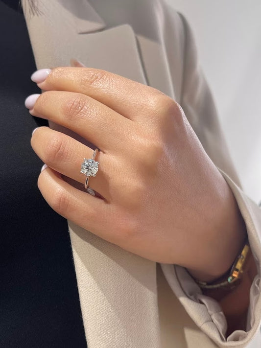 Solitaire Round 2.00 ct Lab Grown Diamond Ring