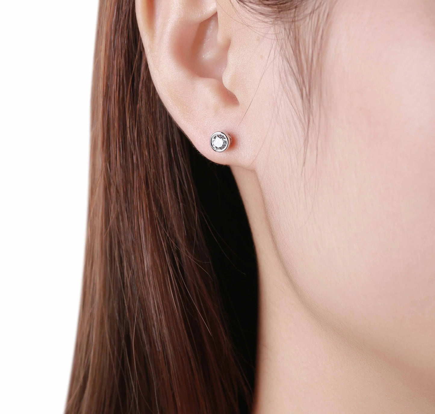 Solitaire Bezel 0.50 ct Lab Grown Diamond Earrings