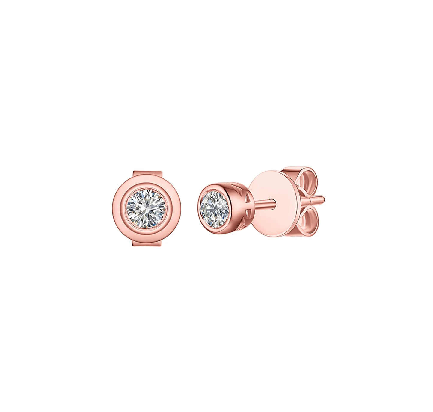 Solitaire Bezel 0.25 ct Lab Grown Diamond Earrings