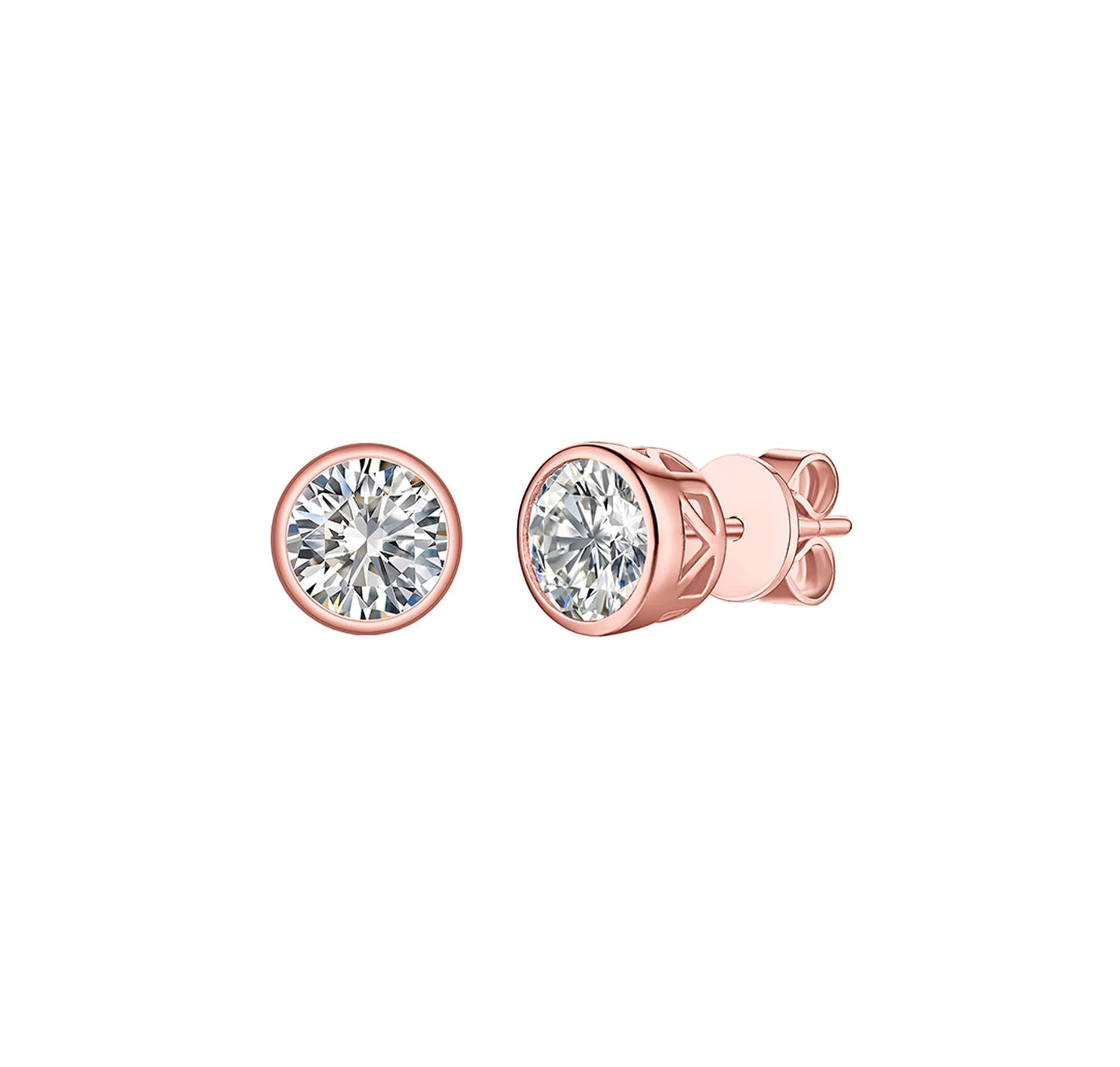 Solitaire Bezel 1.56 ct Lab Grown Diamond Earrings