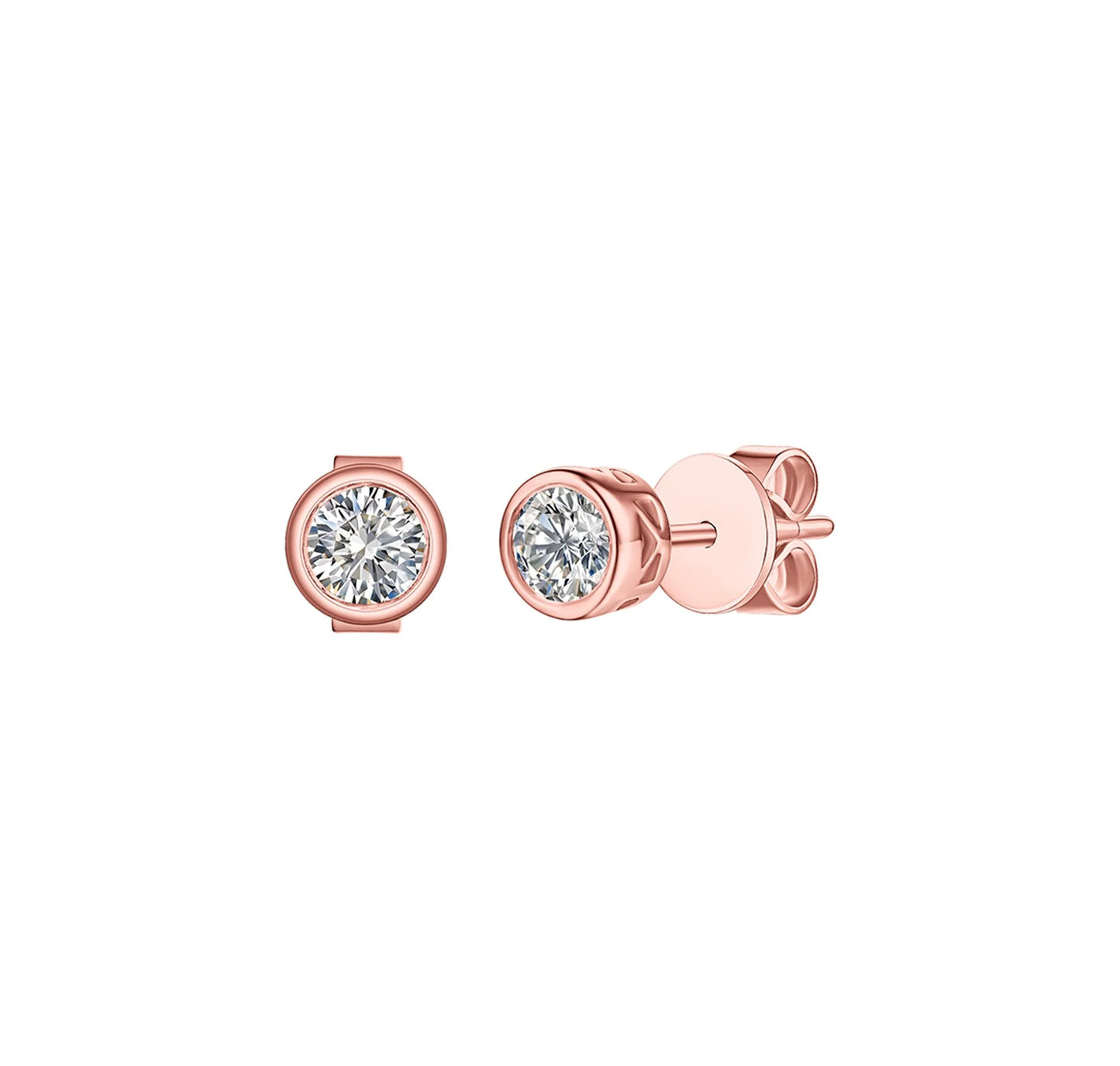 Solitaire Bezel 0.50 ct Lab Grown Diamond Earrings