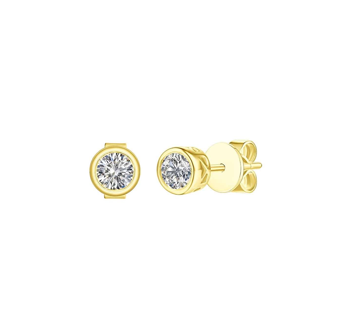 Solitaire Bezel 0.50 ct Lab Grown Diamond Earrings