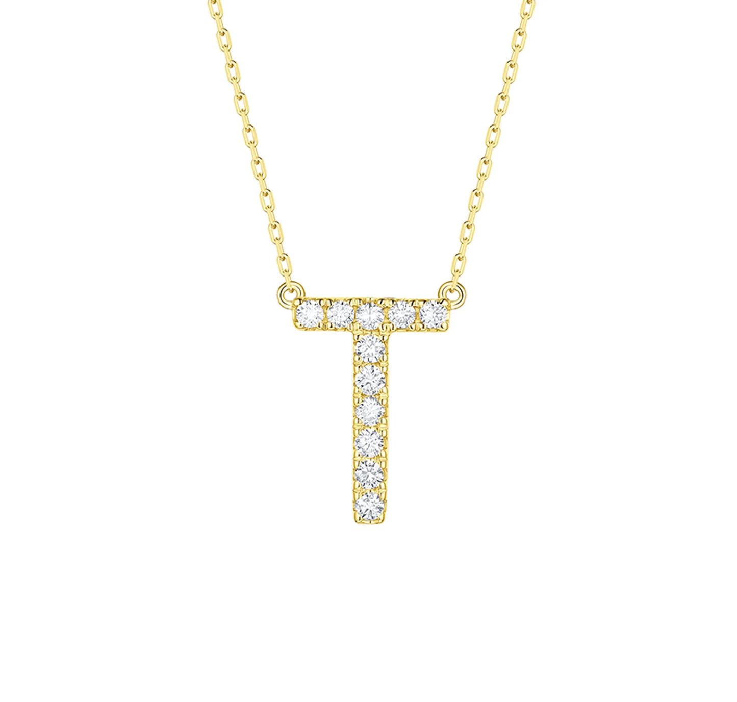 Charm 0.16ct “T” Lab Grown Diamond Pendant