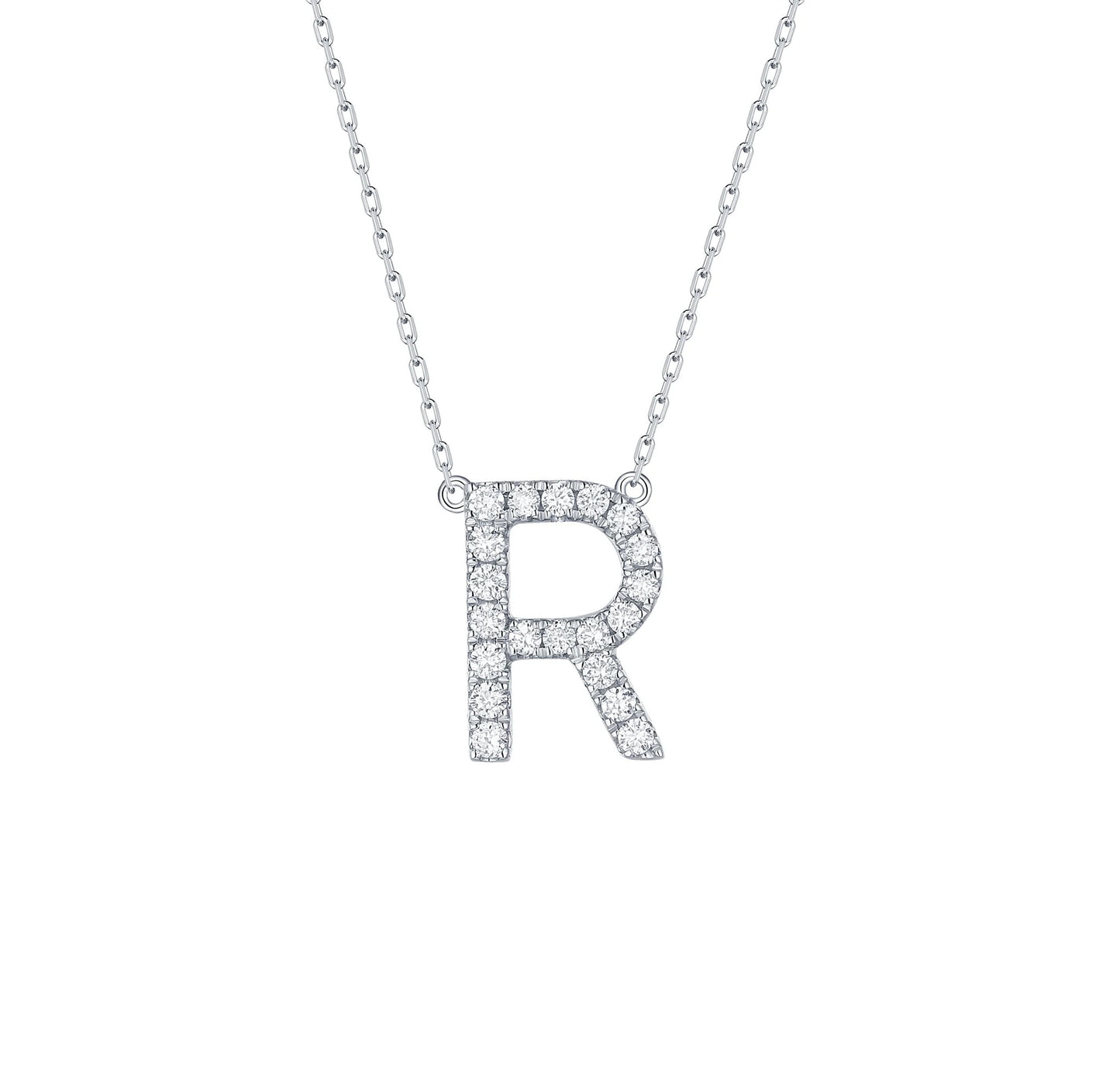 Charm 0.27ct “R” Lab Grown Diamond Pendant