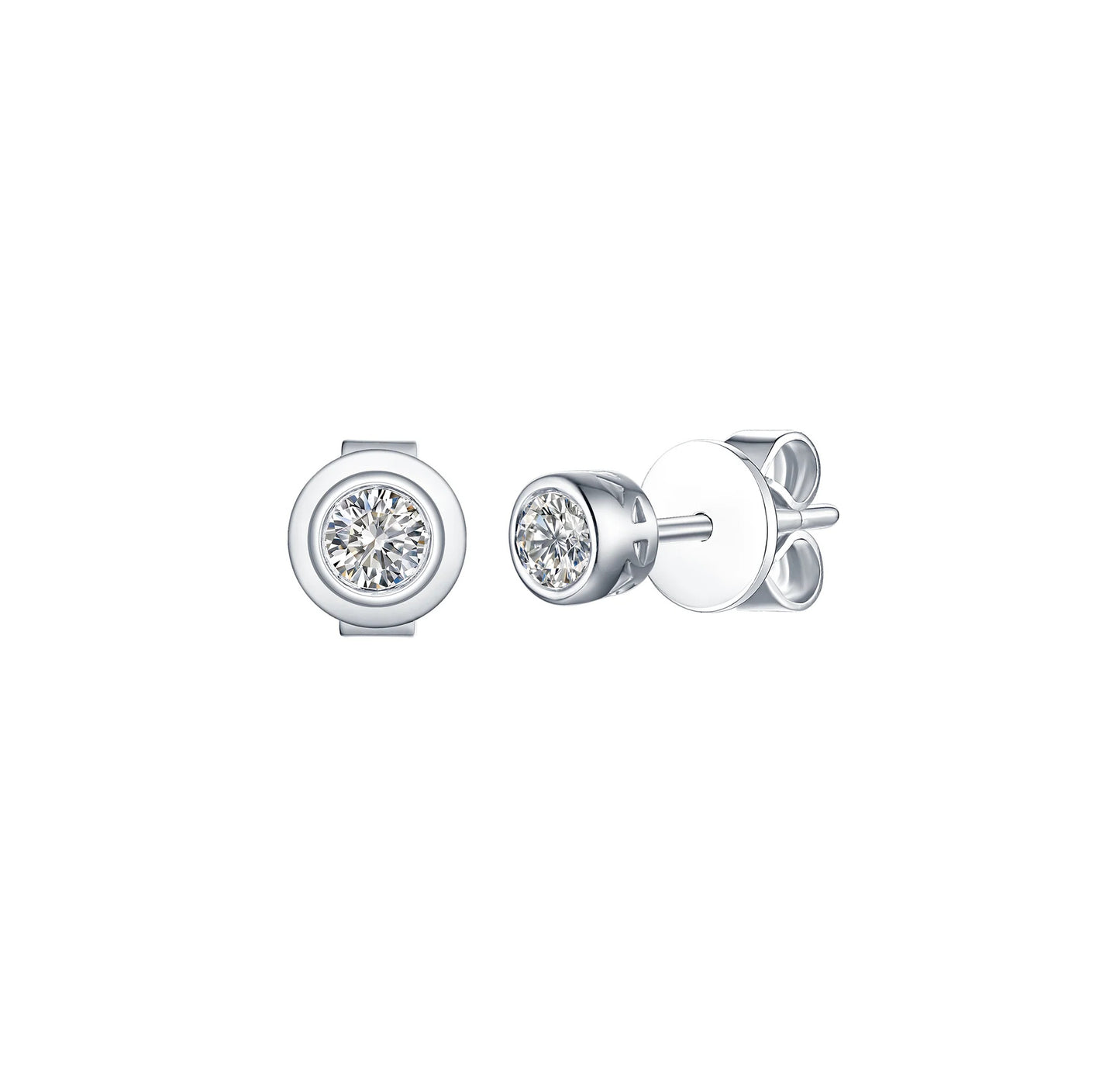 Solitaire Bezel 0.25 ct Lab Grown Diamond Earrings