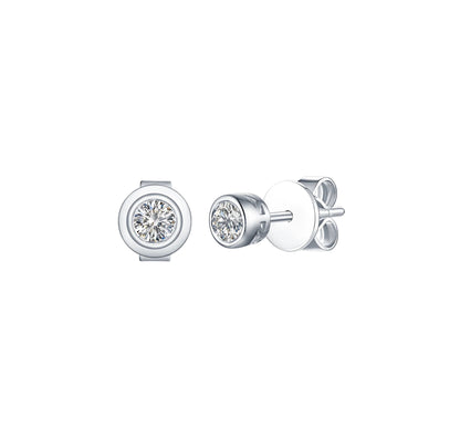 Solitaire Bezel 0.25 ct Lab Grown Diamond Earrings