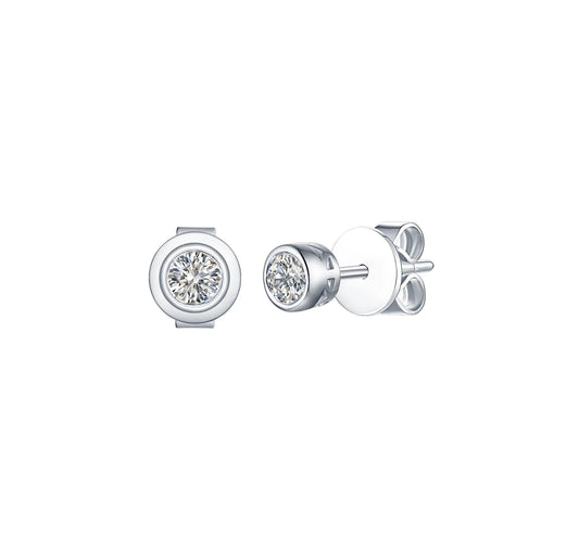 Solitaire Bezel 0.25 ct Lab Grown Diamond Earrings