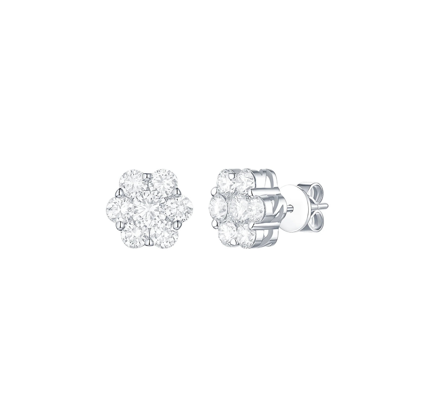 Essentia 1.47 ct Flower Lab Grown Diamond Earrings