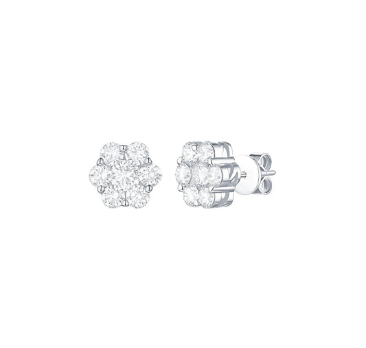 Essentia 1.47 ct Flower Lab Grown Diamond Earrings