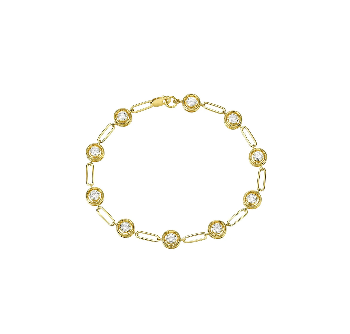 Luminous 2.29 ct Round Shape Lab Grown Diamond Bracelet