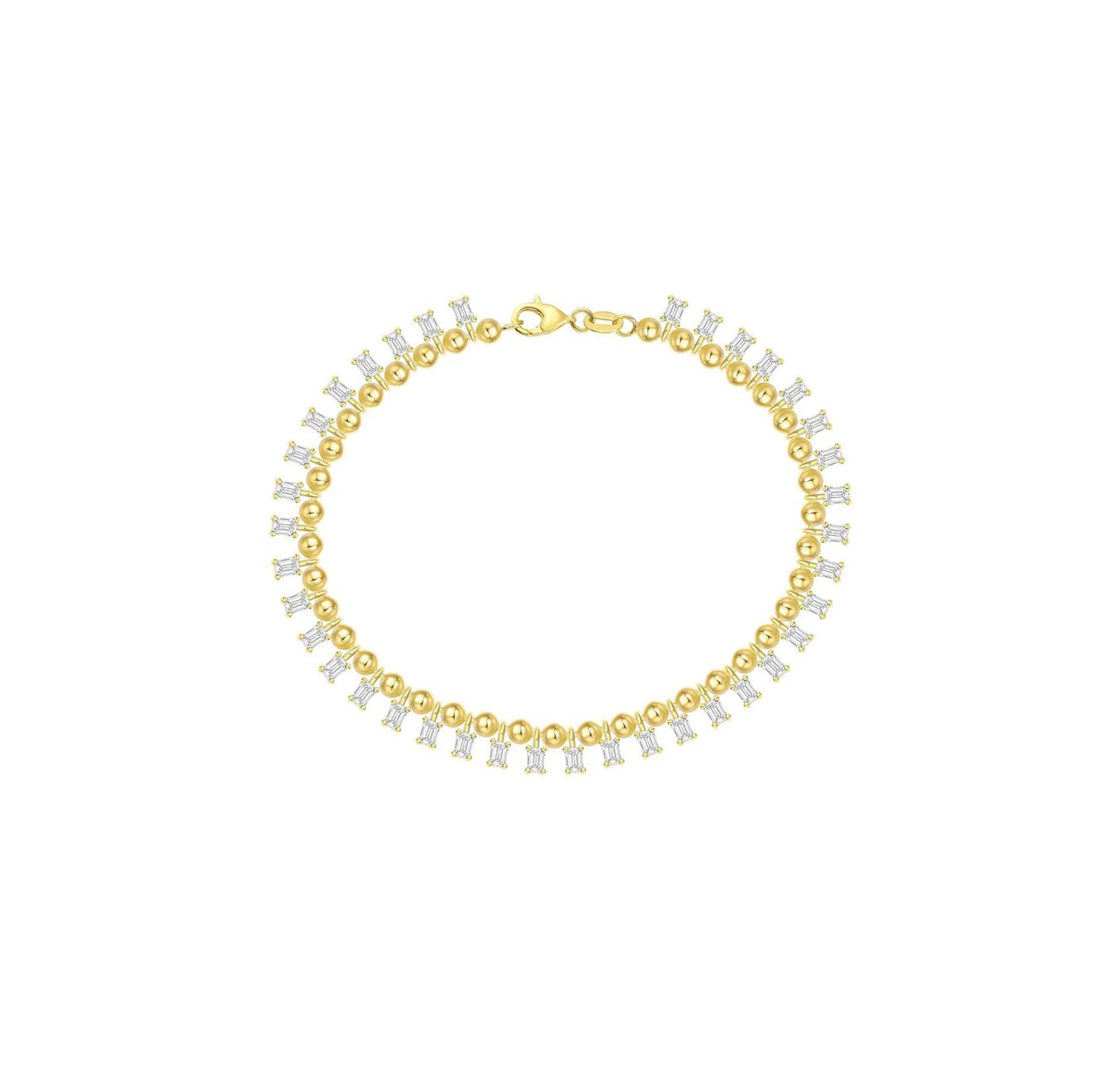 Luminous 3.21 ct Emarld Lab Grown Diamond Bracelet