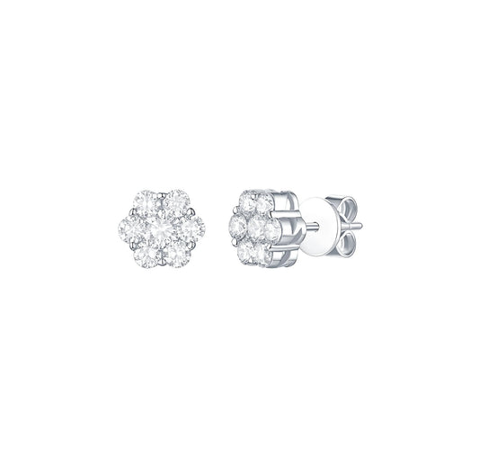 Essentia 1.00 ct Flower Lab Grown Diamond Earrings