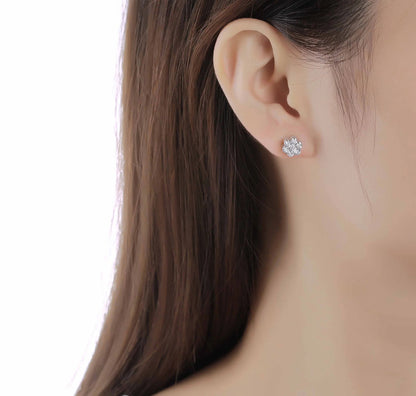 Essentia 1.00 ct Flower Lab Grown Diamond Earrings