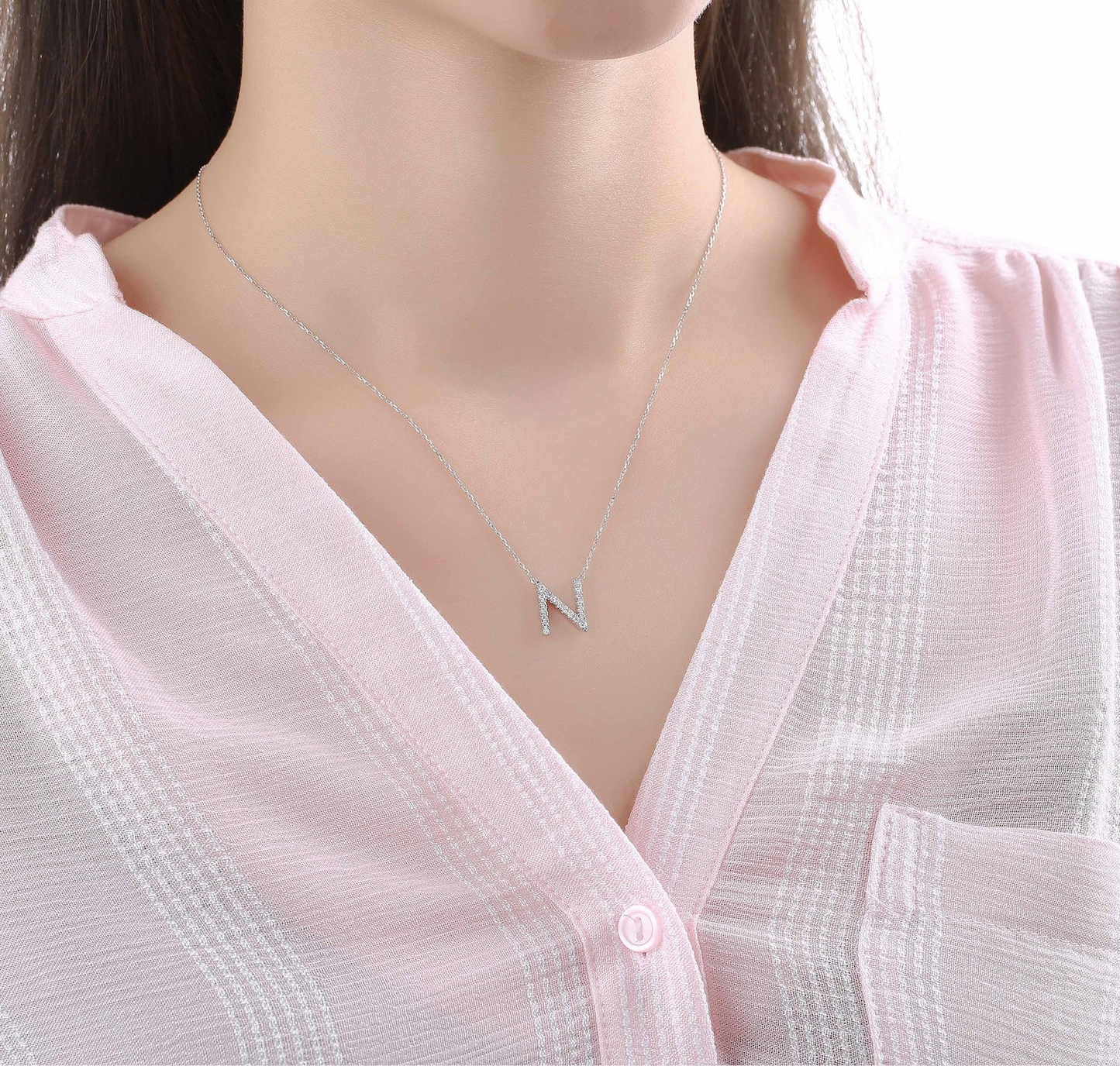 Charm 0.26ct “N” Lab Grown Diamond Pendant