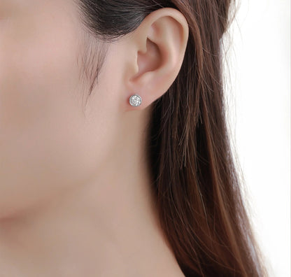 Solitaire Bezel 1.11 ct Lab Grown Diamond Earrings