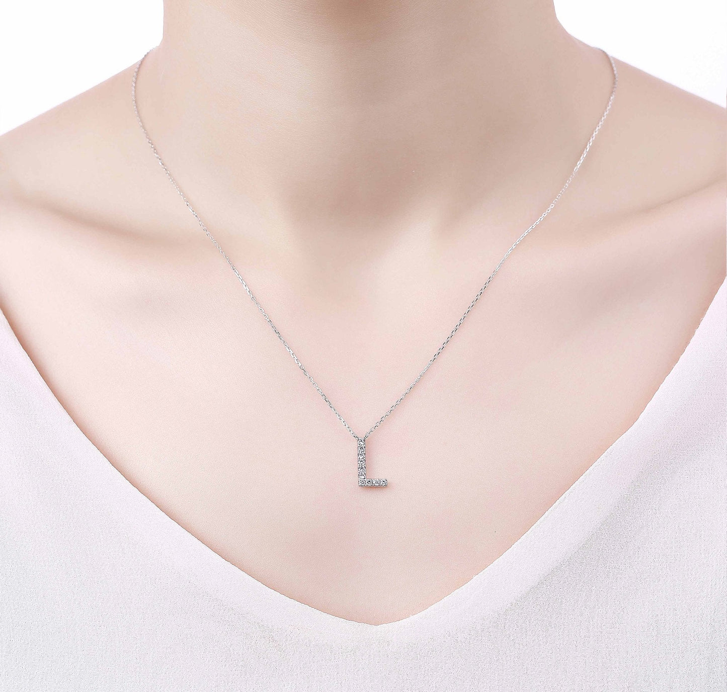 Charm 0.15ct “L” Lab Grown Diamond Pendant