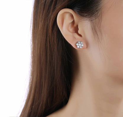 Essentia 1.47 ct Flower Lab Grown Diamond Earrings