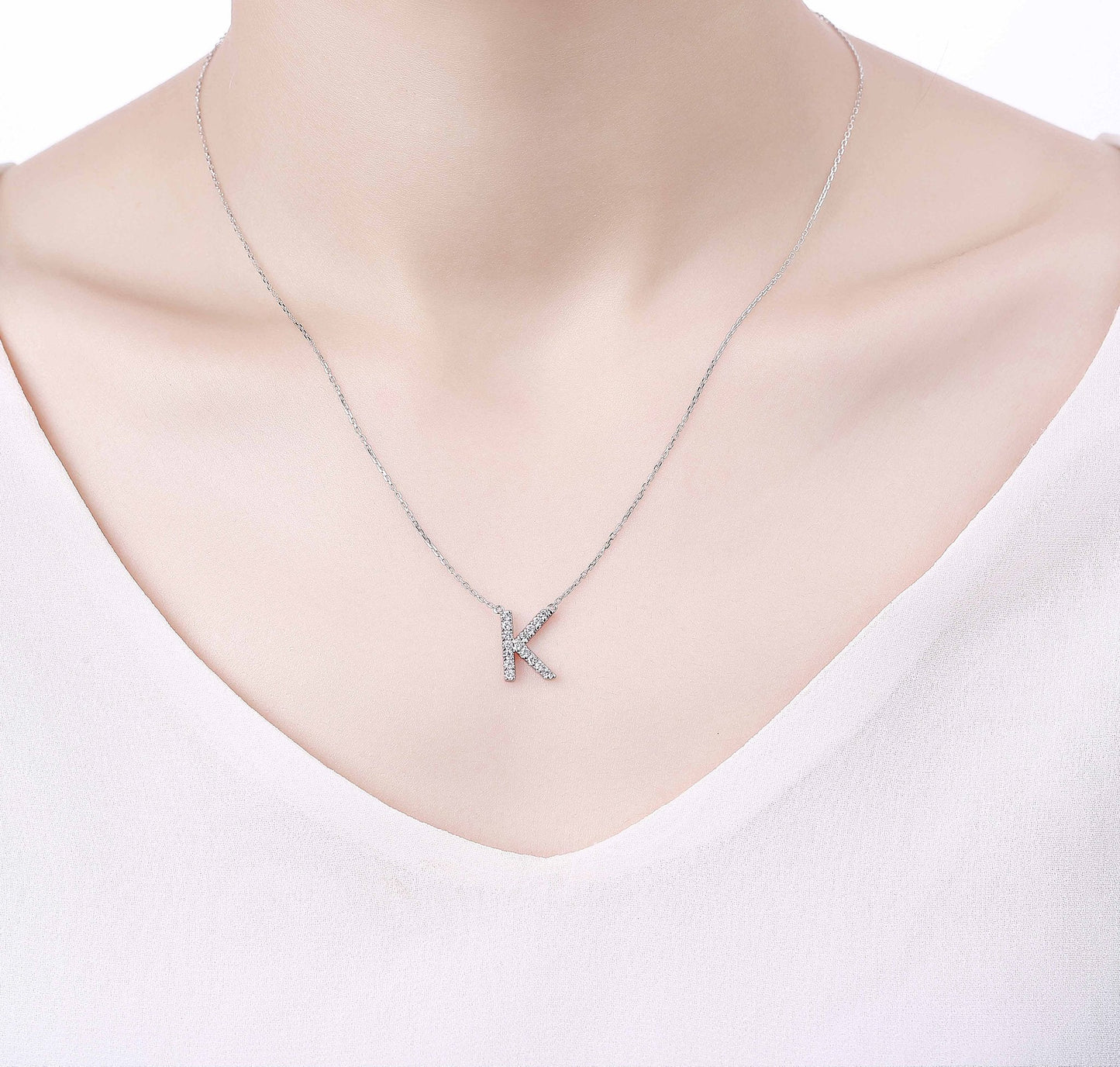 Charm 0.25ct “K” Lab Grown Diamond Pendant
