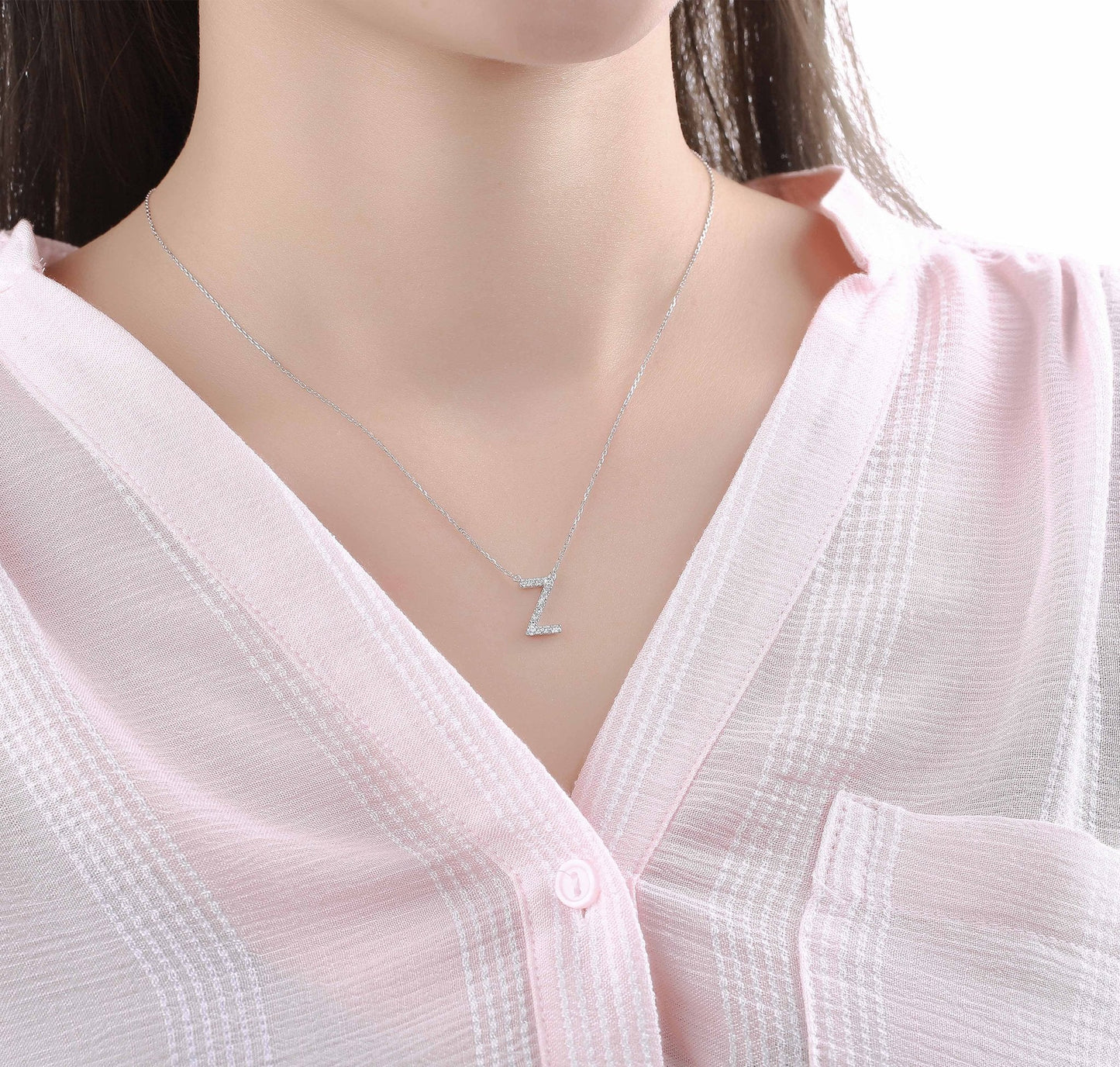 Personalised 0.21 ct “Z” Lab Grown Diamond Pendant