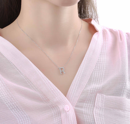 Charm 0.27ct “R” Lab Grown Diamond Pendant