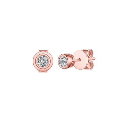 Solitaire Bezel 0.25 ct Lab Grown Diamond Earrings