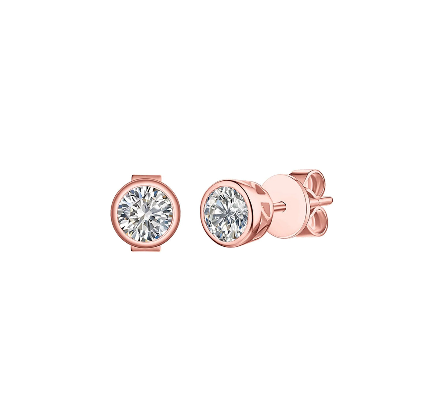 Solitaire Bezel 0.80 ct Lab Grown Diamond Earrings