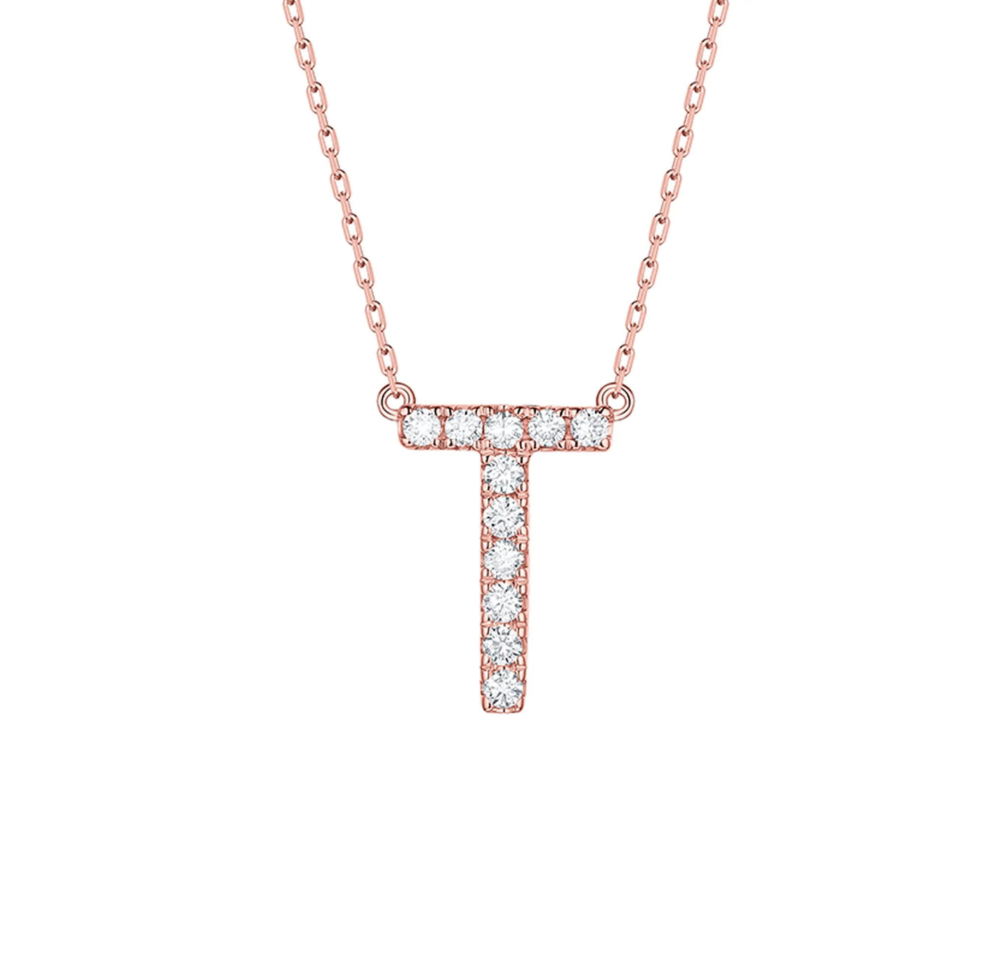Charm 0.16ct “T” Lab Grown Diamond Pendant