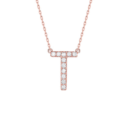 Charm 0.16ct “T” Lab Grown Diamond Pendant