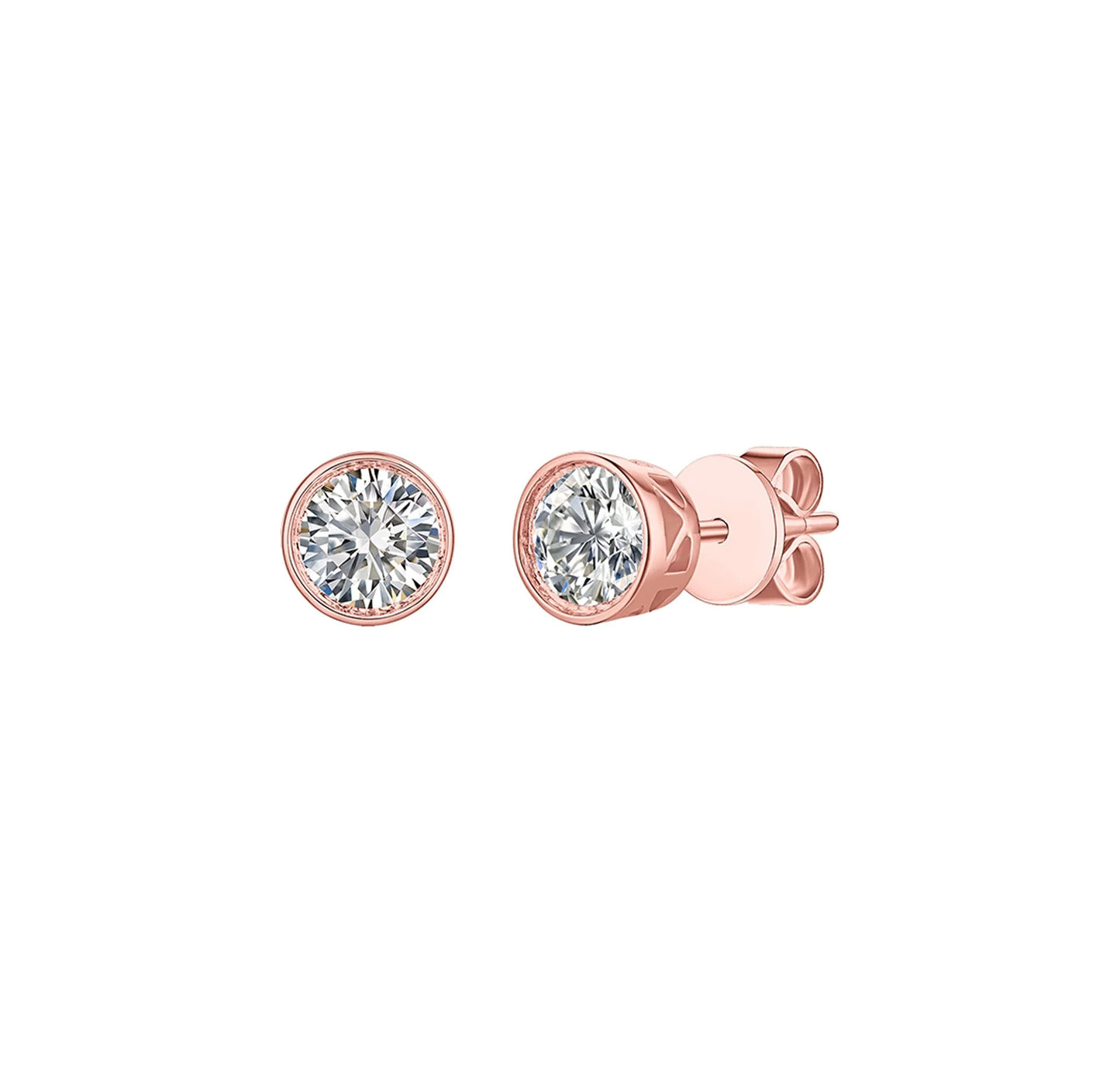 Solitaire Bezel 1.11 ct Lab Grown Diamond Earrings