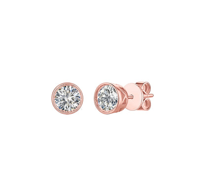 Solitaire Bezel 1.11 ct Lab Grown Diamond Earrings