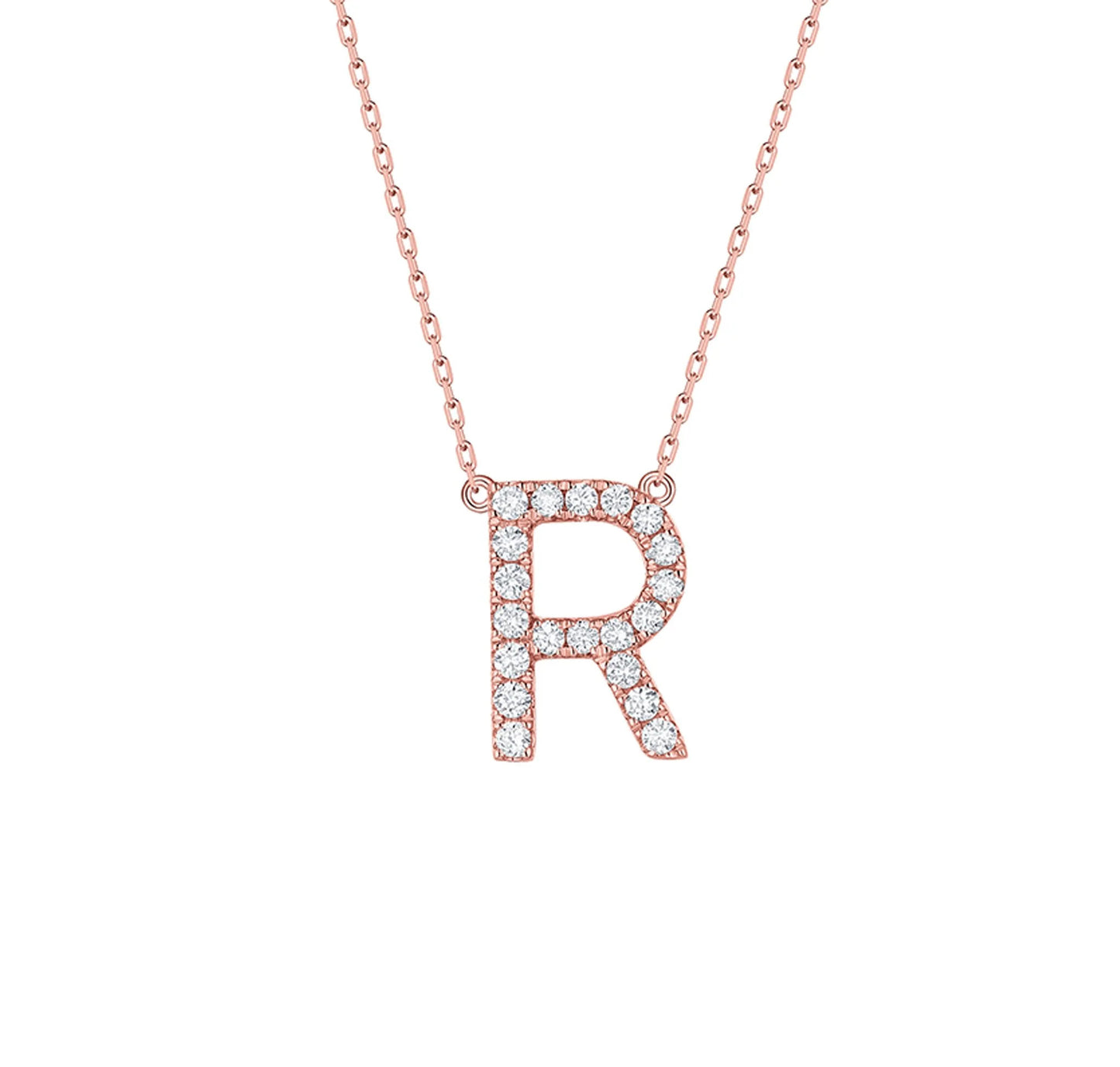 Charm 0.27ct “R” Lab Grown Diamond Pendant