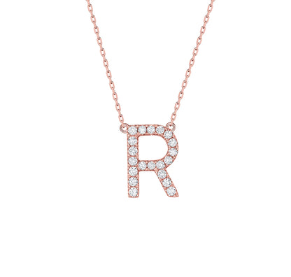 Charm 0.27ct “R” Lab Grown Diamond Pendant