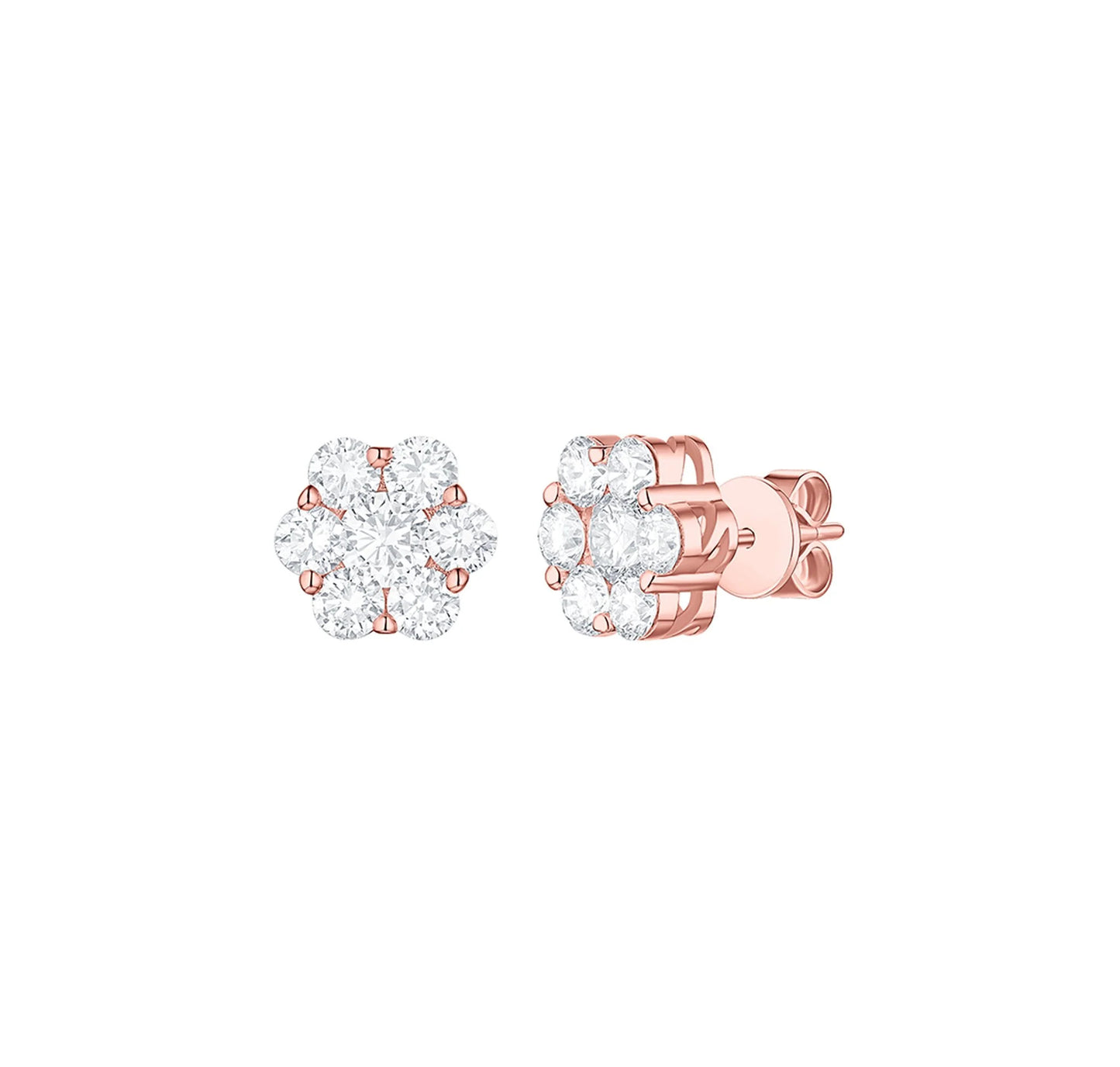 Essentia 2.00 ct Flower Lab Grown Diamond Earrings