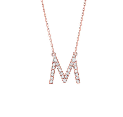 Charm 0.29ct “M” Lab Grown Diamond Pendant