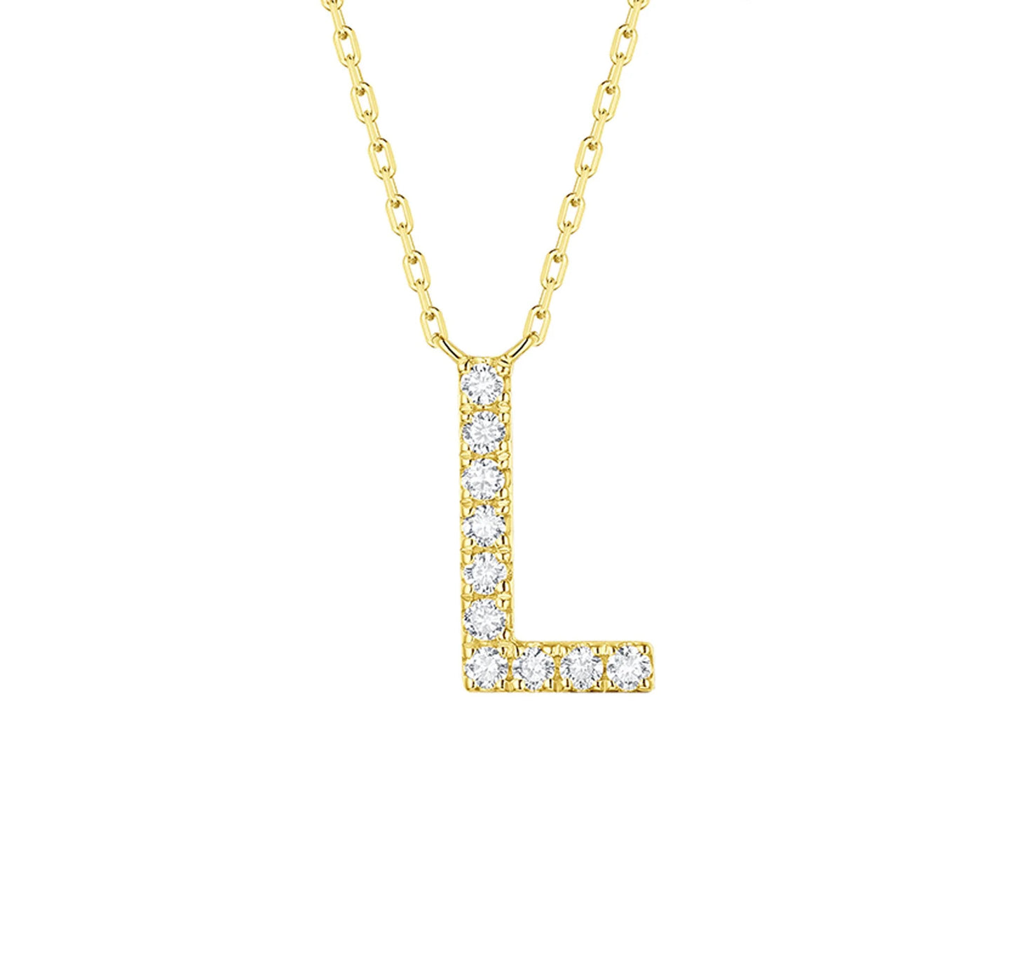 Charm 0.15ct “L” Lab Grown Diamond Pendant
