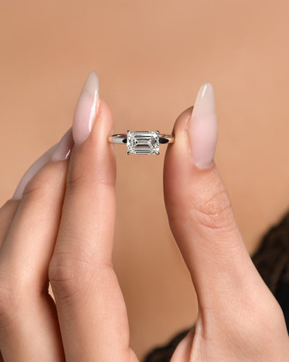 Solitaire Emerald 1.00 ct Lab Grown Diamond Ring