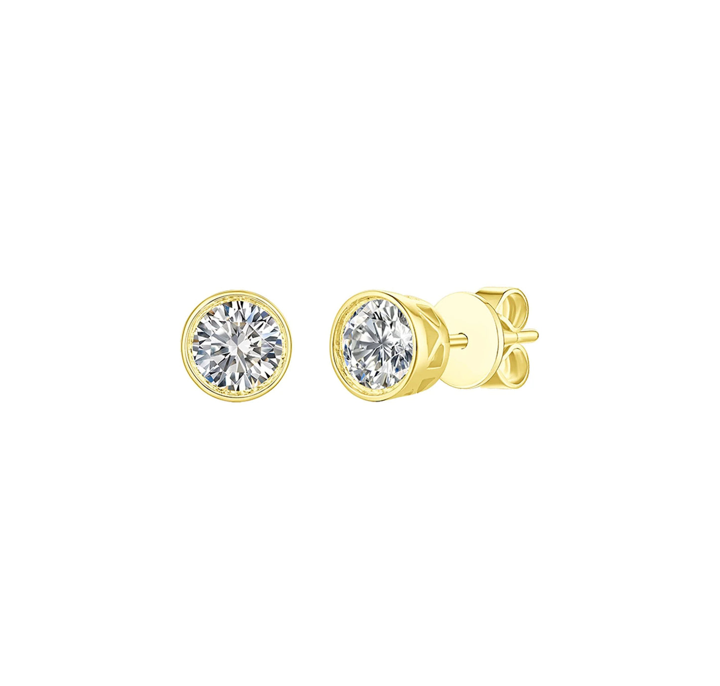 Solitaire Bezel 1.11 ct Lab Grown Diamond Earrings