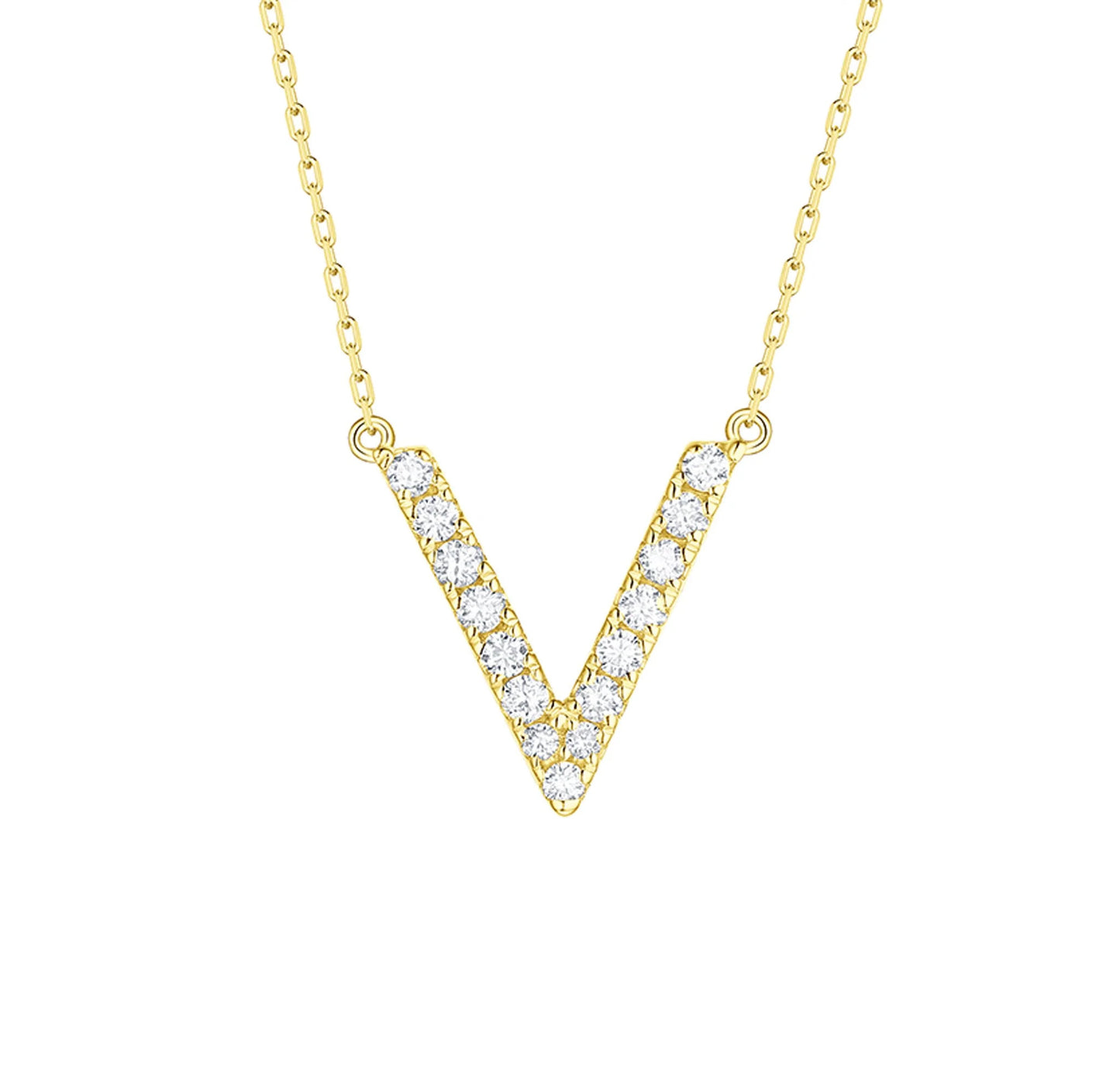 Charm 0.19ct “V” Lab Grown Diamond Pendant