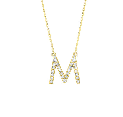 Charm 0.29ct “M” Lab Grown Diamond Pendant