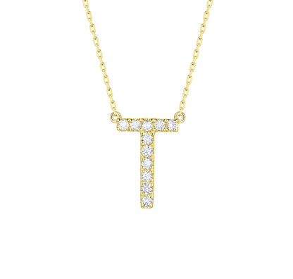 Charm 0.16ct “T” Lab Grown Diamond Pendant