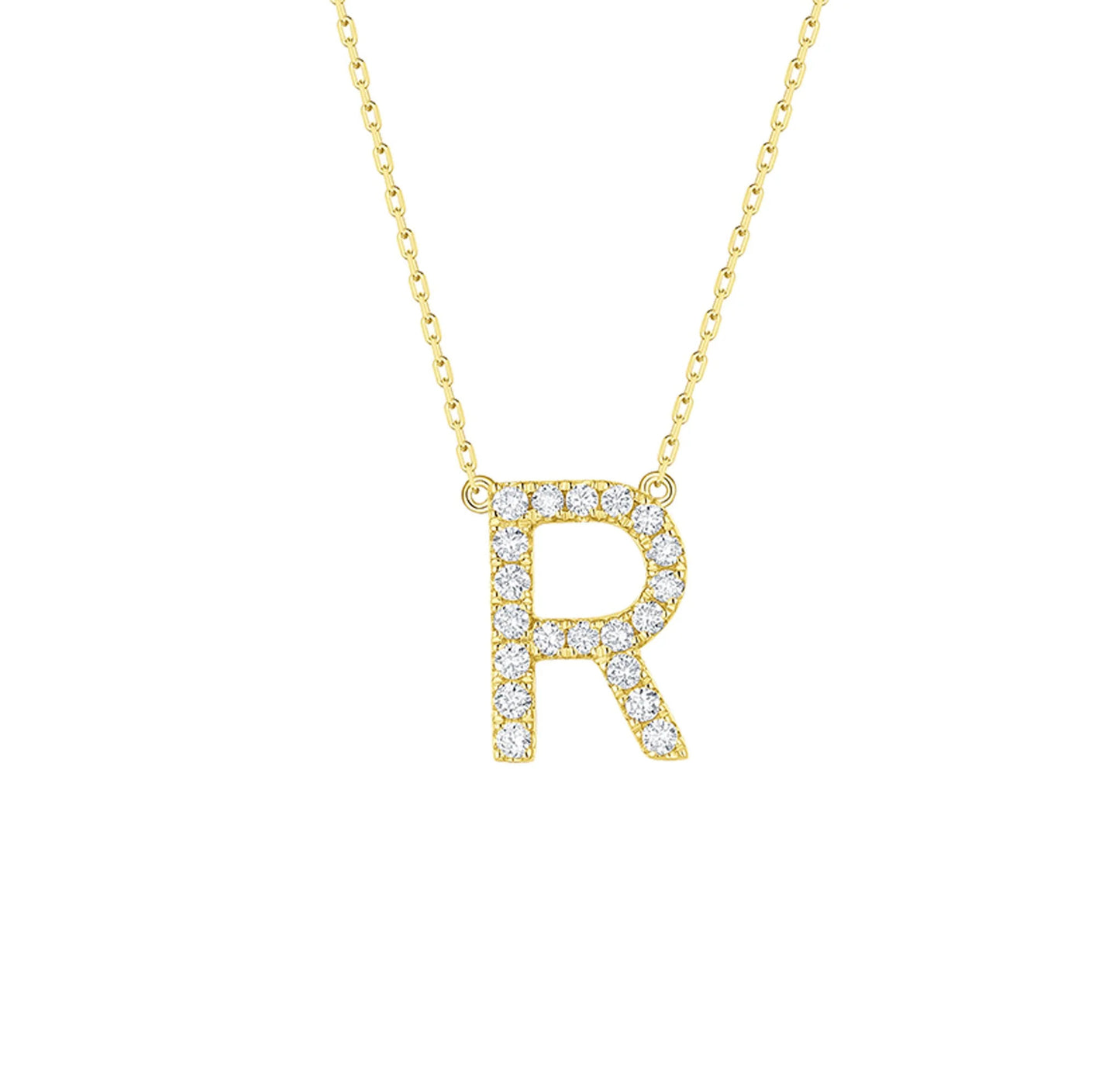 Charm 0.27ct “R” Lab Grown Diamond Pendant
