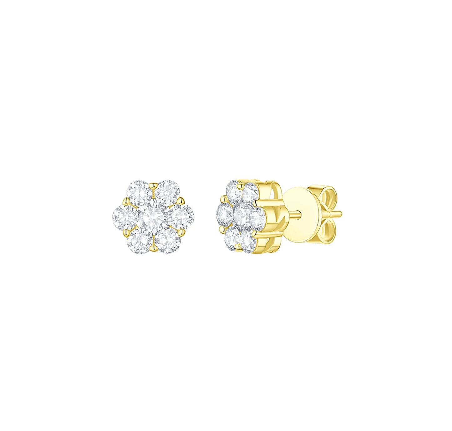 Essentia 1.00 ct Flower Lab Grown Diamond Earrings