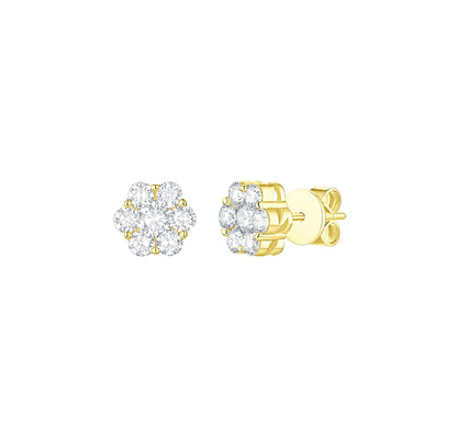 Essentia 1.00 ct Flower Lab Grown Diamond Earrings